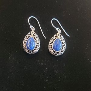 Sterling silver and lapis lazuli earrings pendant